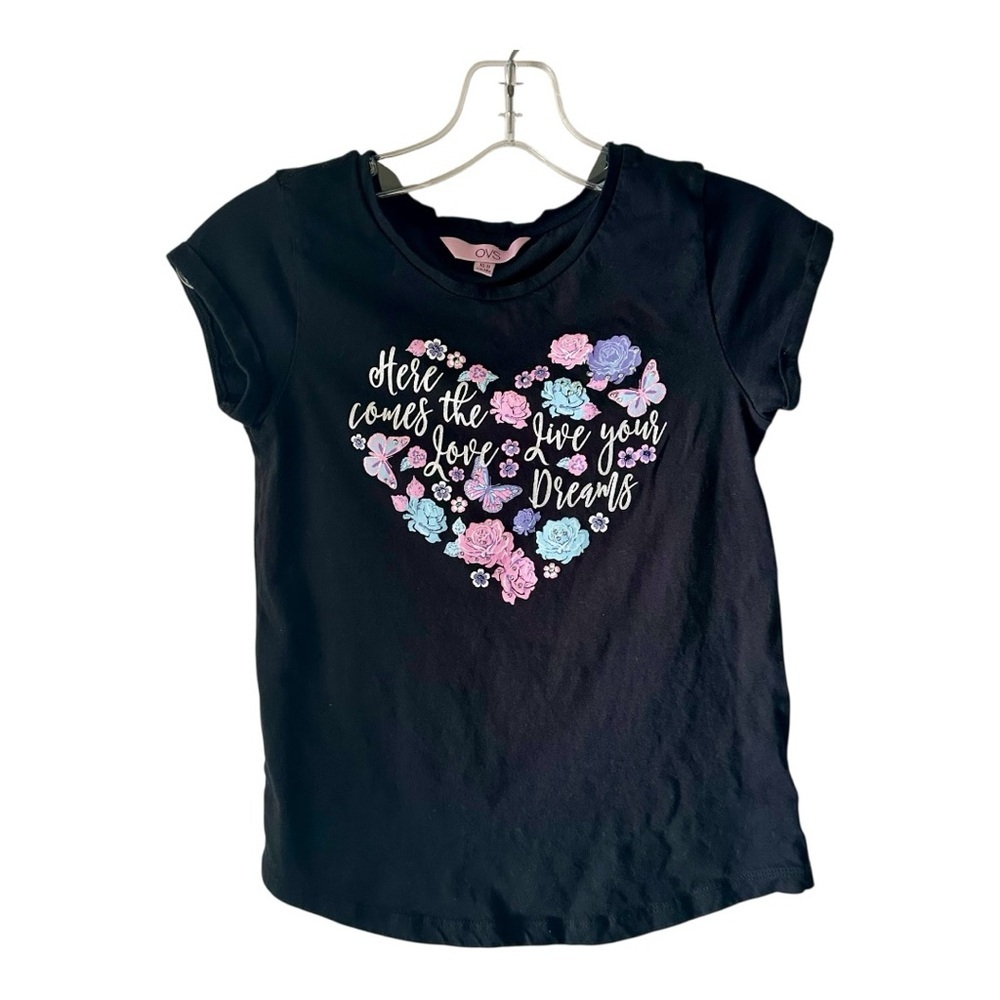 6 pcs Girls’ Shirts in one package Graphic Tee  Age 11-13 Size S (all together)